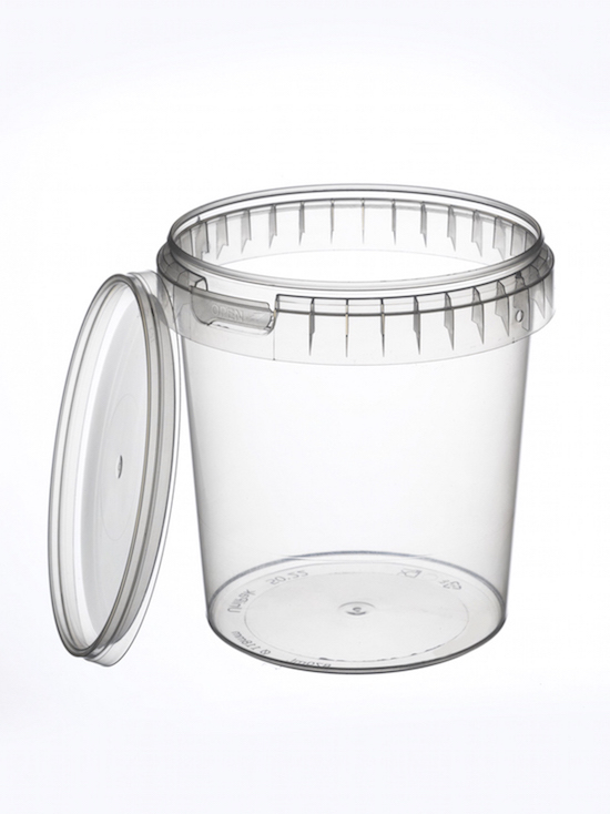 Verzegelbaar TP beker - pot - bak met diameter 118 mm. en inhoud 870 ml. - Joop Voet Verpakkingen